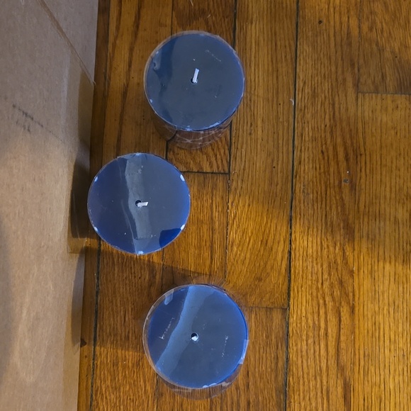 Blue Decorative Candles Set of 3 - Picture 2 of 3